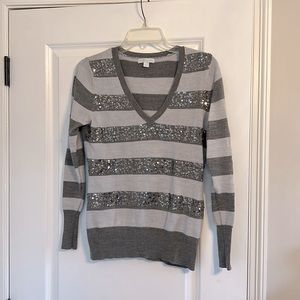 New York & Company Sequined V-Neck Sweater